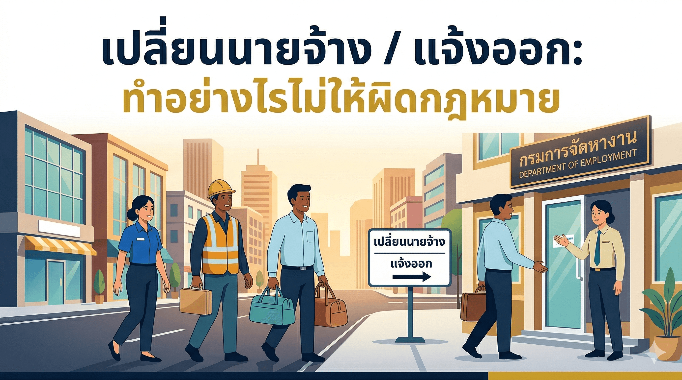 เปลี่ยนนายจ้าง / แจ้งออก: ทำอย่างไรไม่ให้ผิดกฎหมาย
